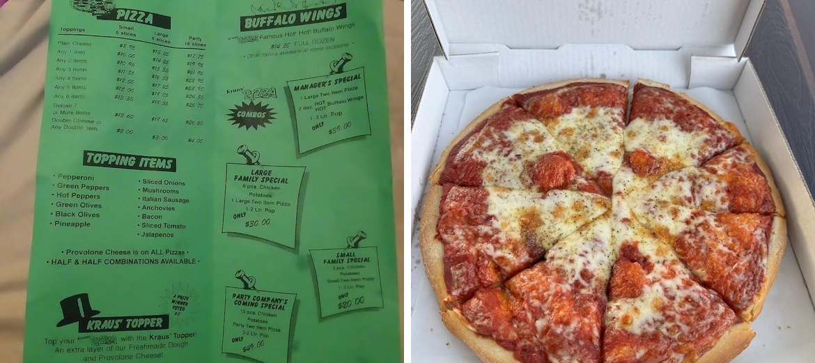 Kraus' Pizza Amherst Menu